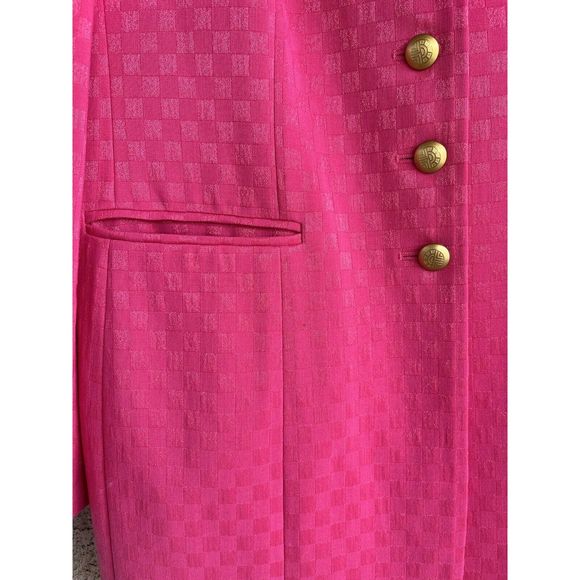 Vintage Louis Feraud Virgin Wool 2 Piece Blazer And Skirt - Size 10 - Pink - Picture 6 of 16